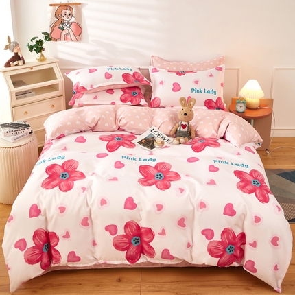 91家纺网 家纺一手货源 找家纺 （总）美宜家 2025新款140克小清新磨毛印花学生四件套