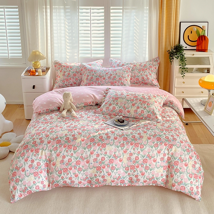 91家纺网 家纺一手货源 找家纺 美宜家 2025新款植物羊绒加厚斜纹磨毛单被套 甜蜜兔