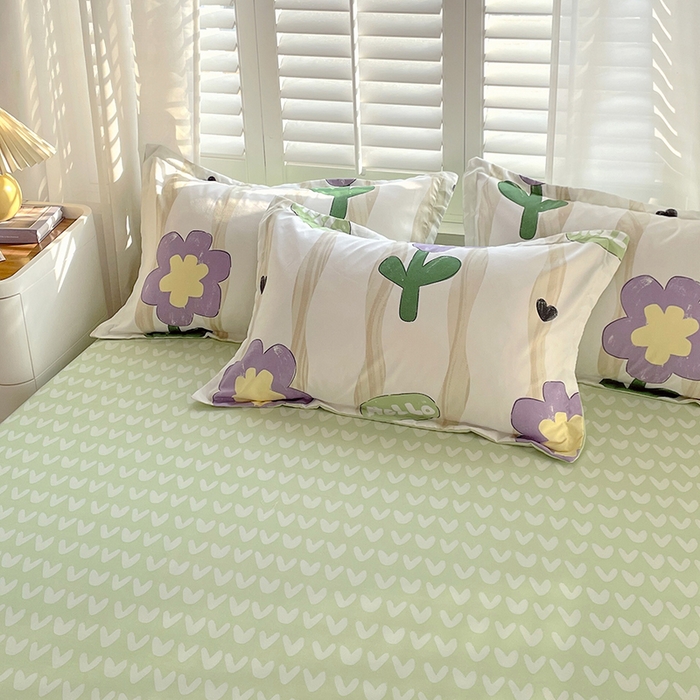 91家纺网 家纺一手货源 找家纺 美宜家  2025新款植物羊绒加厚斜纹磨毛单被套四件套 春意阑珊