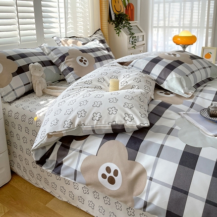 美宜家 2025新款植物羊绒加厚斜纹磨毛单被套 格致花韵