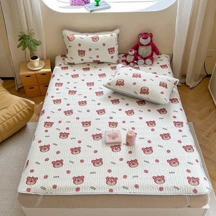 91家纺网 家纺一手货源 找家纺 （总）慕尚家纺 2025新款凉感丝印花乳胶凉席