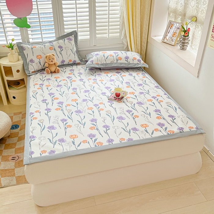 91家纺网 家纺一手货源 找家纺 星座-2025大斜纹复合冰丝凉席 恋恋花语