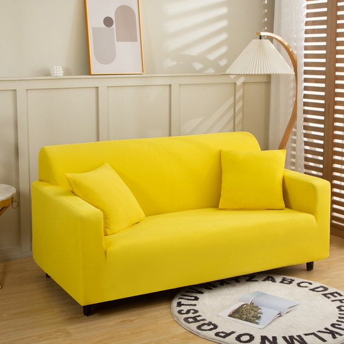 91家纺网 家纺一手货源 找家纺 兴妮雅家纺 2024新款凉感丝沙发套 凉感丝黄色