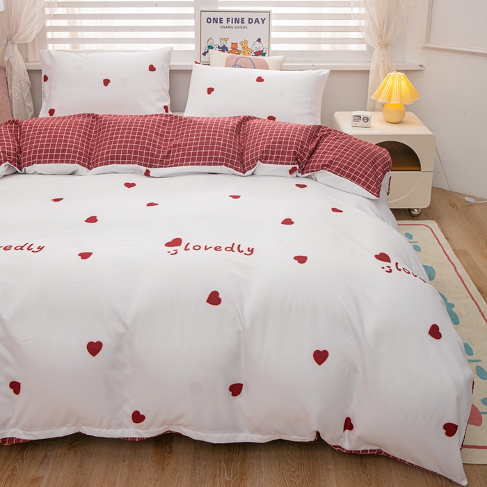 91家纺网 家纺一手货源 找家纺 莎臣豹 2025新款植物羊绒印花四件套 甜蜜蜜