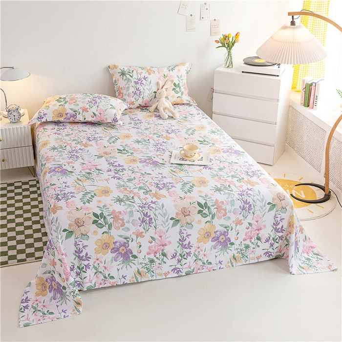 91家纺网 家纺一手货源 找家纺 金泰莱 2025新款印花竹纤维凉席三件套软凉席竹席盖毯子 鸿韵-粉