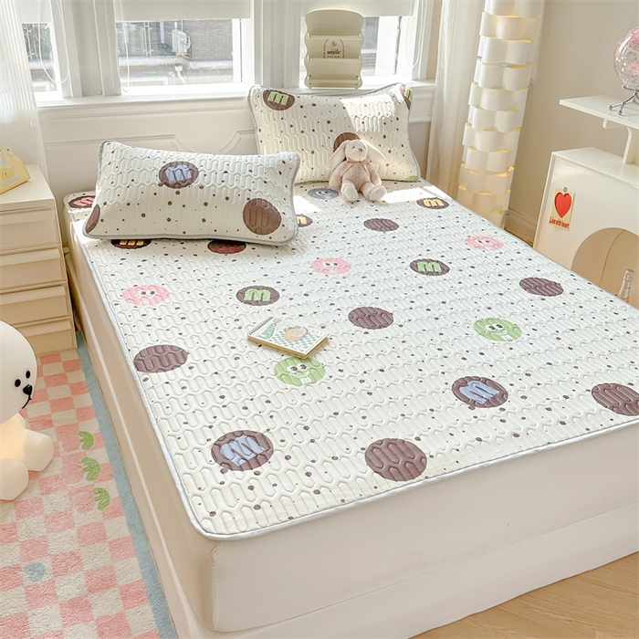 91家纺网 家纺一手货源 找家纺 慕尚家纺 2025新款凉感丝印花乳胶凉席 m豆