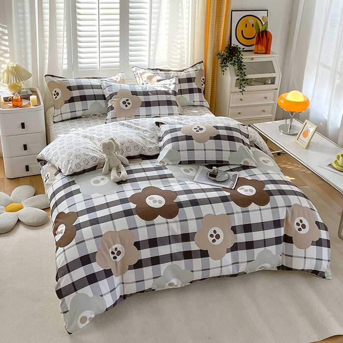 91家纺网 家纺一手货源 找家纺 美宜家 2025新款植物羊绒加厚斜纹磨毛单被套 格致花韵