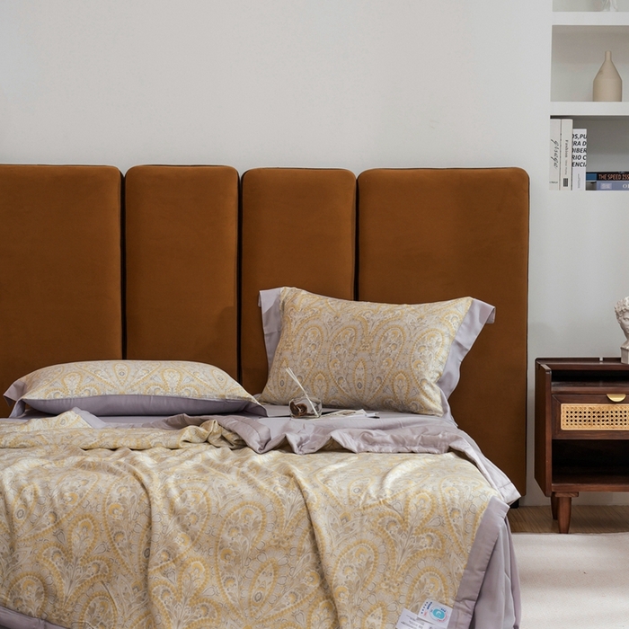 91家纺网 家纺一手货源 找家纺 黛舒家居 2024新款莱赛尔天丝大豆夏被四件套 繁花