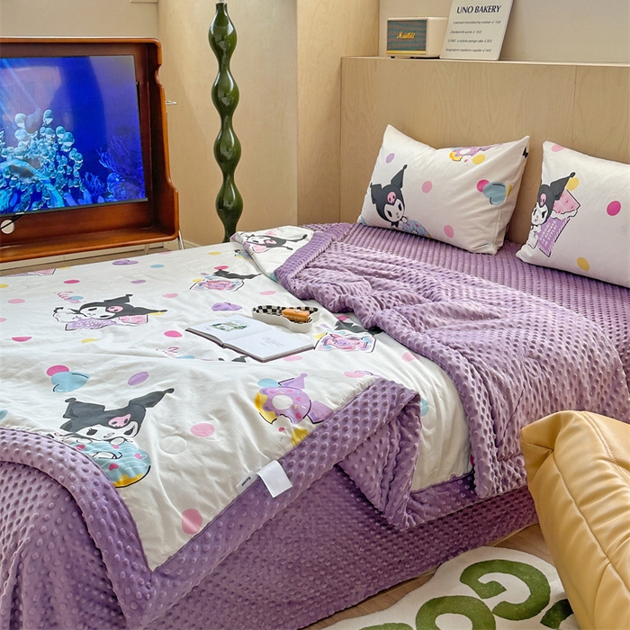 91家纺网 家纺一手货源 找家纺 （总）大彩 2024新款全棉豆豆绒大豆夏凉被