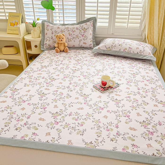 91家纺网 家纺一手货源 找家纺 星座-2025大斜纹复合冰丝凉席 小熊花园