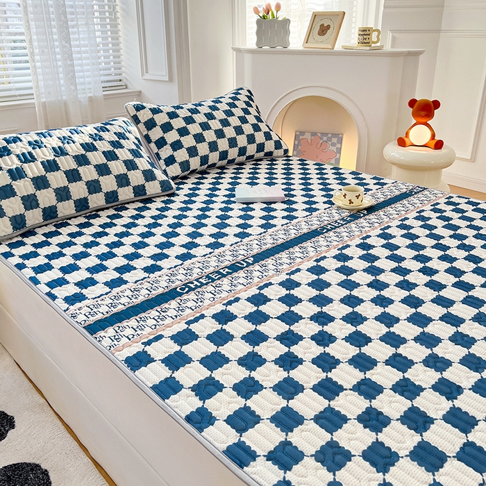 91家纺网 家纺一手货源 找家纺 福来临 2025新款印花凉感丝含胶凉席夏被三件套四件套 含胶凉席-格调