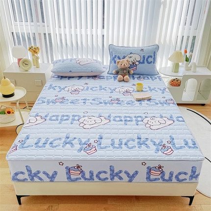 恒尚居 2024新款小清新印花水洗棉大豆夹棉床笠 呆呆狗