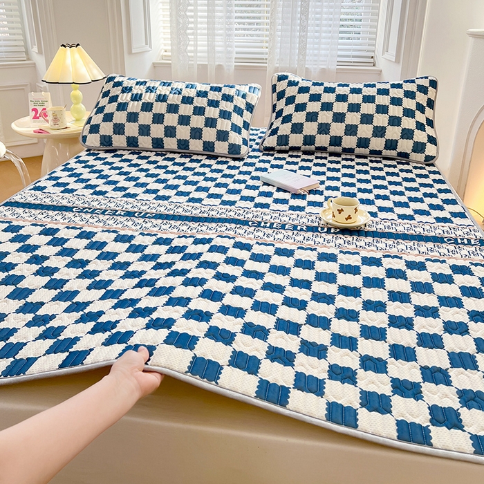 91家纺网 家纺一手货源 找家纺 福来临 2025新款印花凉感丝含胶凉席夏被三件套四件套 含胶凉席-格调