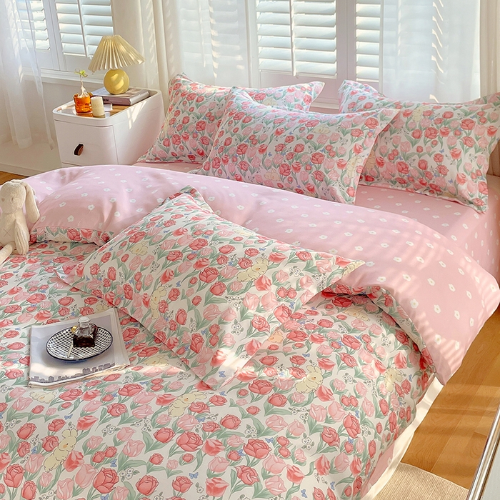 91家纺网 家纺一手货源 找家纺 美宜家 2025新款植物羊绒加厚斜纹磨毛单被套 甜蜜兔