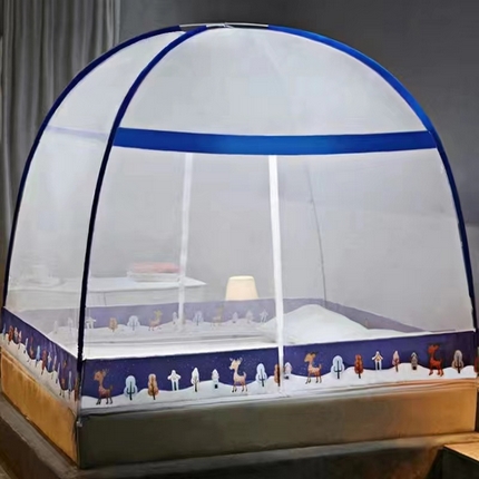 富缘娜 2023新款免安装蒙古包蚊帐系列-防蚊布款 踏雪