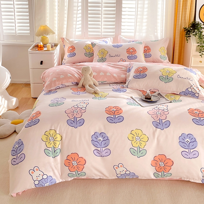 91家纺网 家纺一手货源 找家纺 美宜家 2025新款植物羊绒加厚斜纹磨毛单被套 青青花田