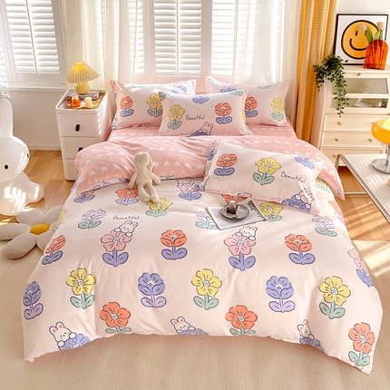 美宜家 2025新款植物羊绒加厚斜纹磨毛单被套 青青花田