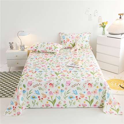 金泰莱 2025新款印花竹纤维凉席三件套软凉席竹席盖毯子 微醺