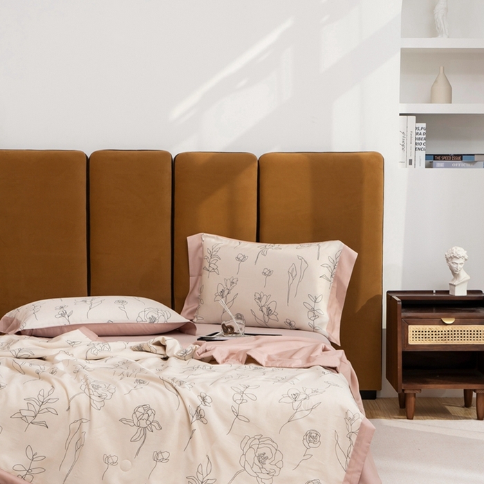 91家纺网 家纺一手货源 找家纺 黛舒家居 2024新款莱赛尔天丝大豆夏被四件套 花魅