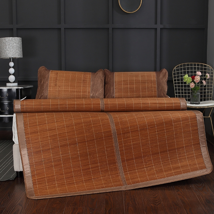 91家纺网 家纺一手货源 找家纺 （总）新月家纺（锦威郎） 2024新款夏季竹席冰藤折叠双面席子