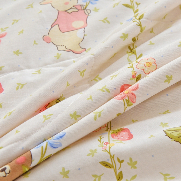 91家纺网 家纺一手货源 找家纺 德芙 2024新款全棉小碎花夏被被子被芯 竹烟波月