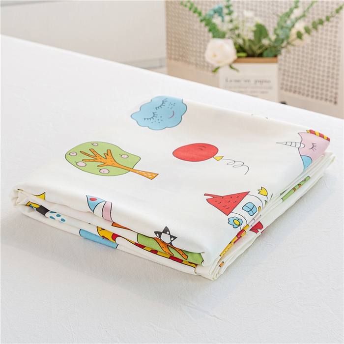 91家纺网 家纺一手货源 找家纺 金泰莱 2025新款印花竹纤维凉席三件套软凉席竹席盖毯子 动物乐园-米