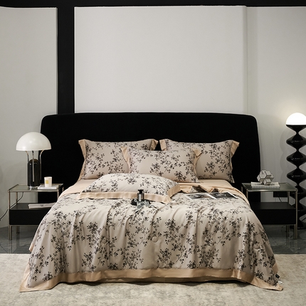 91家纺网 家纺一手货源 找家纺 （总）时亿家居 2024新款兰精天丝印花夏被四件套