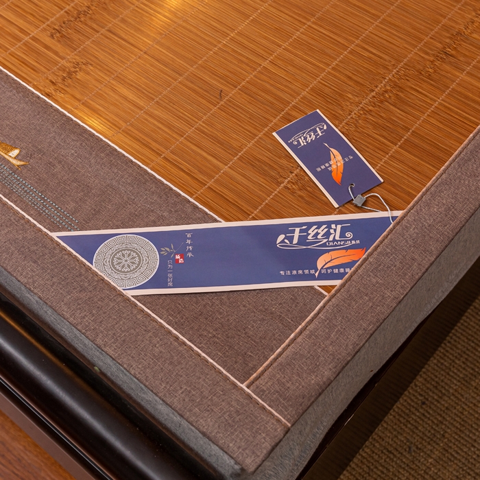 91家纺网 家纺一手货源 找家纺 新月家纺（锦威郎） 2024新款夏季竹席冰藤折叠双面席子 2.6对节双面席冰丝