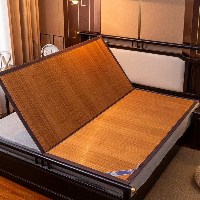 91家纺网 家纺一手货源 找家纺 新月家纺（锦威郎） 2024新款夏季竹席冰藤折叠双面席子 4.0碳化