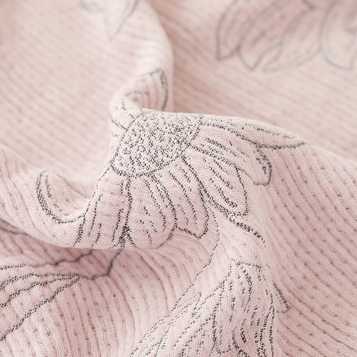91家纺网 家纺一手货源 找家纺 朴尔毛巾被2024年新款韩式花边四层纱枕巾纯棉竹纤维加大成人纱布巾 怒放-粉52*78cm