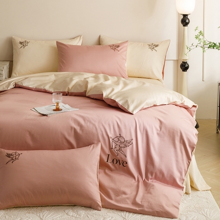 91家纺网 家纺一手货源 找家纺 （总）首尔家纺 2024新款全棉精梳棉纯棉刺绣四件套--爱神系列