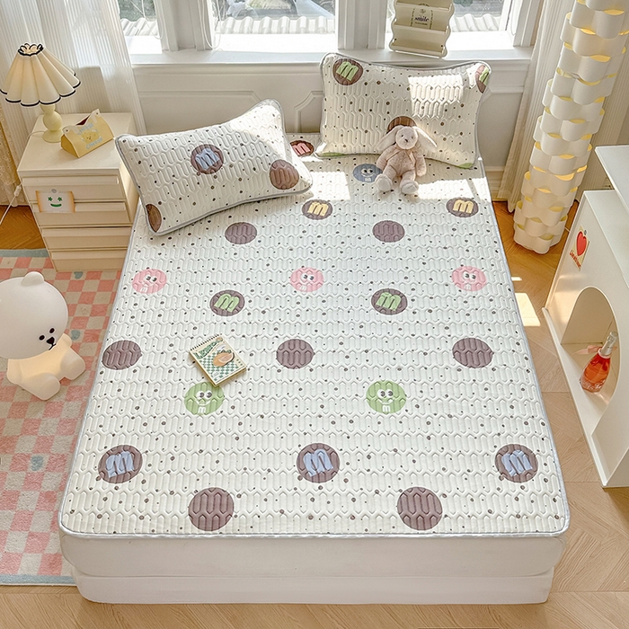 91家纺网 家纺一手货源 找家纺 慕尚家纺 2025新款凉感丝印花乳胶凉席 m豆