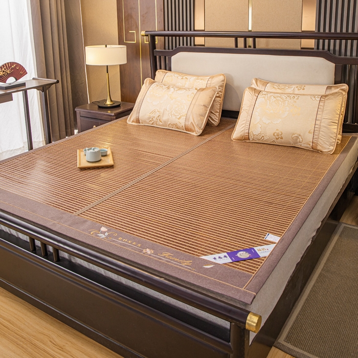 91家纺网 家纺一手货源 找家纺 （总）新月家纺（锦威郎） 2024新款3+1红宝石冰丝竹席