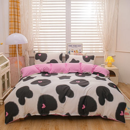 91家纺网 家纺一手货源 找家纺 莎臣豹 2025新款植物羊绒印花四件套 少女的诗