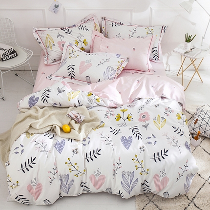 91家纺网 家纺一手货源 找家纺 2025直播爆款13376铂金棉全棉四件套-棚拍系-漫花语梦