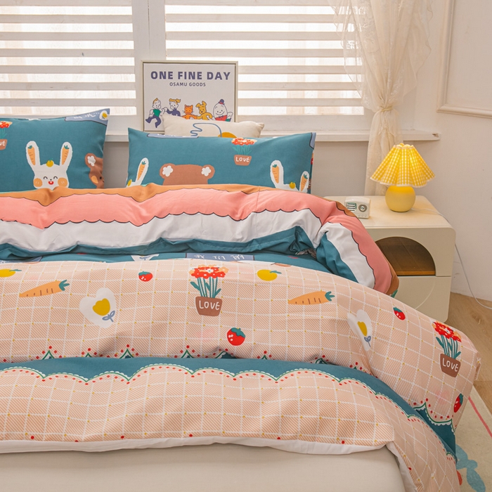 91家纺网 家纺一手货源 找家纺 莎臣豹 2025新款植物羊绒印花四件套 趣味时光