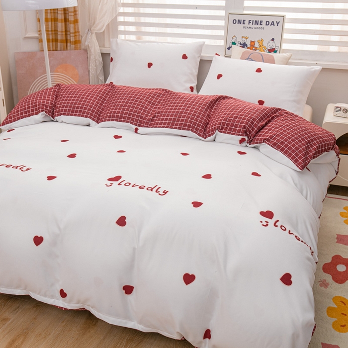 91家纺网 家纺一手货源 找家纺 莎臣豹 2025新款植物羊绒印花四件套 甜蜜蜜