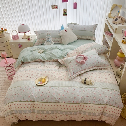 于果 2024新款全棉13370四件套 (5) 乐享一族(绿)