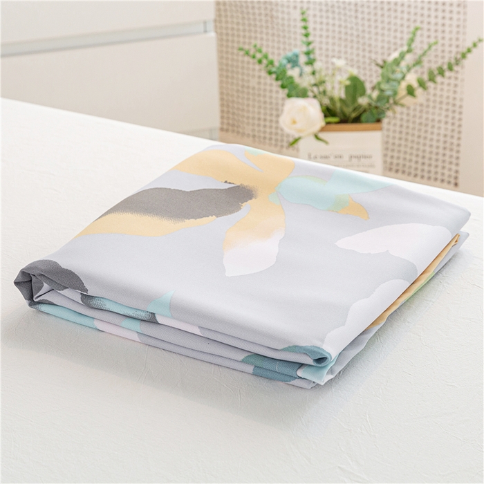 91家纺网 家纺一手货源 找家纺 金泰莱 2025新款印花竹纤维凉席三件套软凉席竹席盖毯子 叶曼-灰