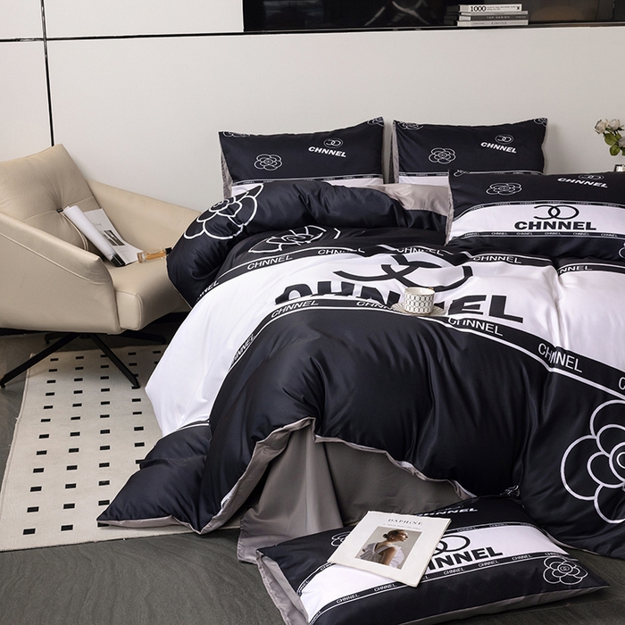 91家纺网 家纺一手货源 找家纺 摩卡家纺 2024新品水洗真丝轻奢系列 小香-黑