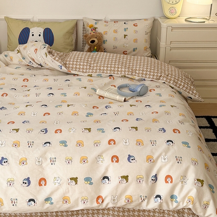 91家纺网 家纺一手货源 找家纺 （总）昔可家纺 2024新款创意枕套全棉波点印花四件套