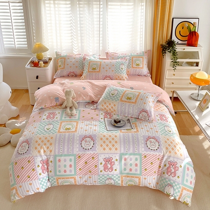 美宜家  2025新款植物羊绒加厚斜纹磨毛单被套四件套 艾瑞莎