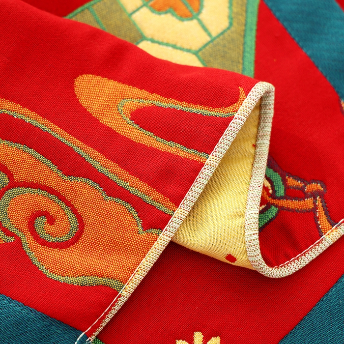 91家纺网 家纺一手货源 找家纺 朴尔毛巾被2024年全棉加厚八层纱布大版花枕巾 如意-大红52*78cm