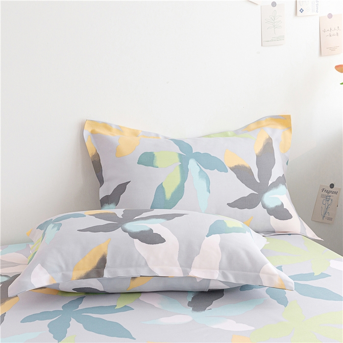 91家纺网 家纺一手货源 找家纺 金泰莱 2025新款印花竹纤维凉席三件套软凉席竹席盖毯子 叶曼-灰