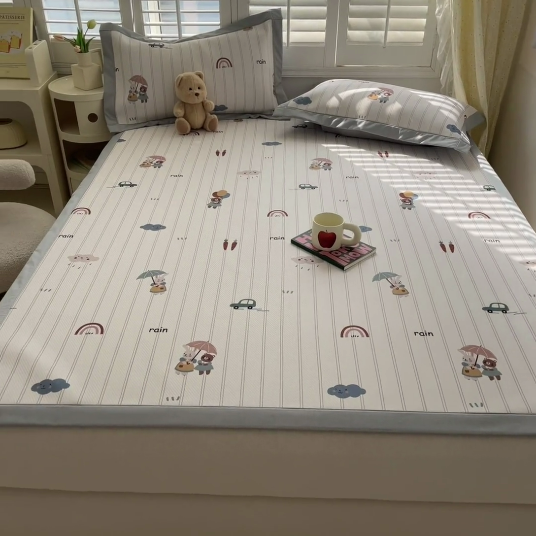 91家纺网 家纺一手货源 找家纺 星座-2025大斜纹复合冰丝凉席 悠悠小元