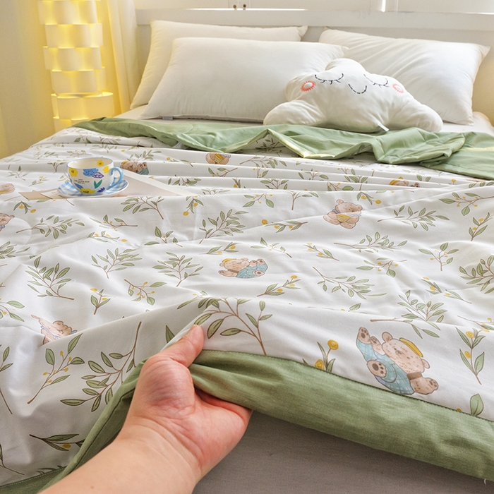 91家纺网 家纺一手货源 找家纺 德芙 2024新款全棉小碎花夏被被子被芯 琪花玉树