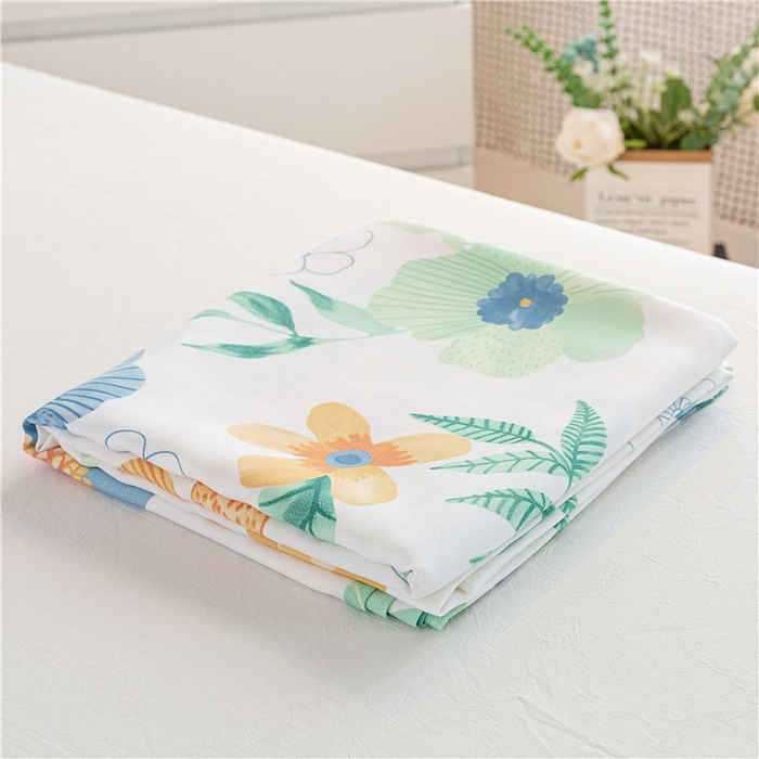 91家纺网 家纺一手货源 找家纺 金泰莱 2025新款印花竹纤维凉席三件套软凉席竹席盖毯子 青鸢