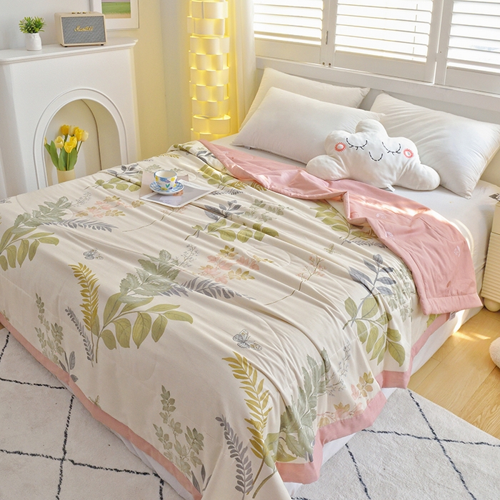 91家纺网 家纺一手货源 找家纺 德芙 2024新款全棉小碎花夏被被子被芯 万顷琉璃