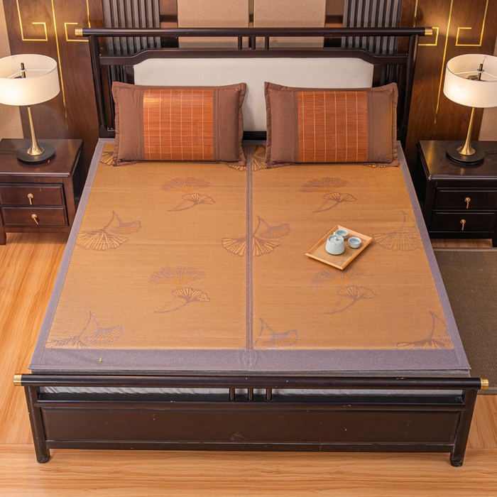 91家纺网 家纺一手货源 找家纺 新月家纺（锦威郎） 2024新款夏季竹席冰藤折叠双面席子 贵妃养生席