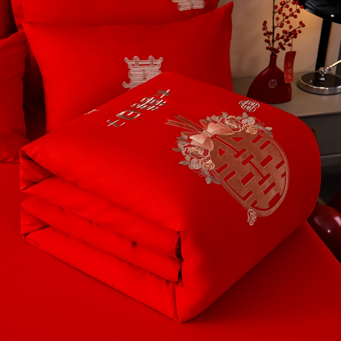 91家纺网 家纺一手货源 找家纺 （总）美伦美 2024新款全棉婚庆刺绣手工订花被芯冬被春秋冬被夏被 《专版》